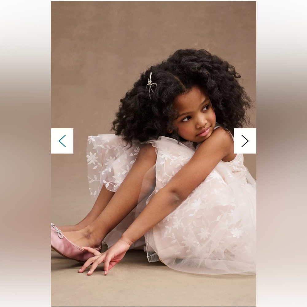 Anthropologie Princess Daliana Jessie Beaded Floral Tulle Flower Girl Dress